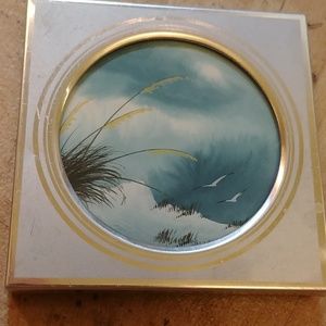 Miniature Seaside Seagul Painting Unsigned